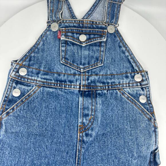 Levis Denim Overalls Baby Size 12 Months Coveralls Vintage - Picture 3 of 10